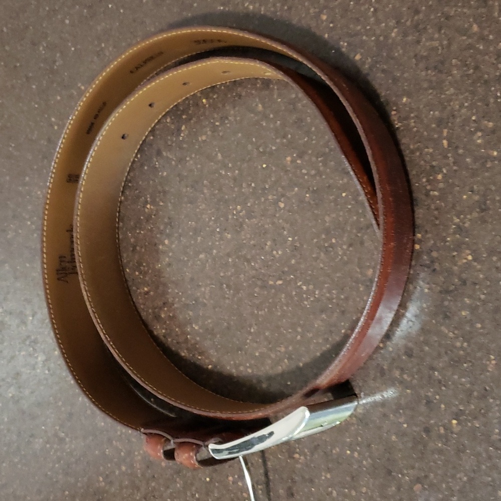 Allen Edmonds Mens Calfskin Leather Belt Brown 39506 Made in USA 36